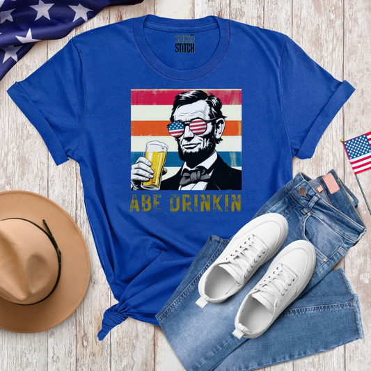 Abe Drinkin Lincoln Funny President Beer History T-Shirt