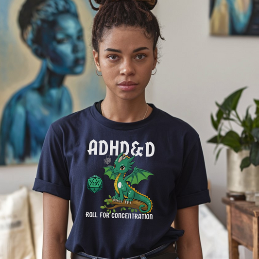 ADHD&D Funny Mental Health D&D Parody T-Shirt