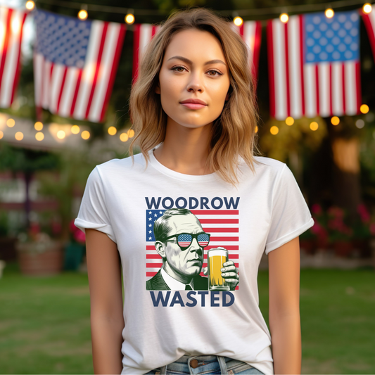 Woodrow Wasted Wilson Funny President Drinking T-Shirt