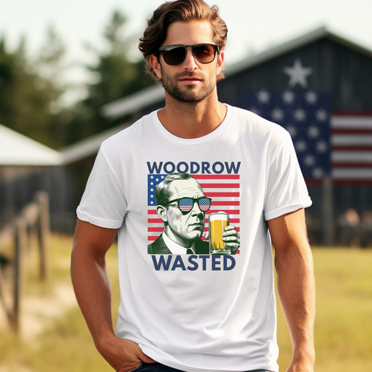 Woodrow Wasted Wilson Funny President Drinking T-Shirt