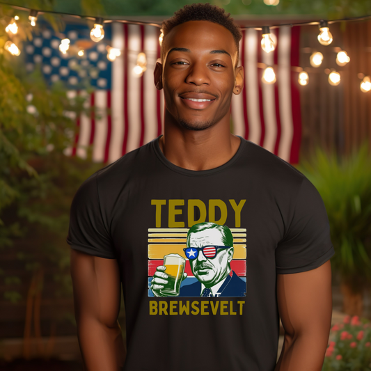 Teddy Brewsevelt Funny President Beer Pun T-Shirt
