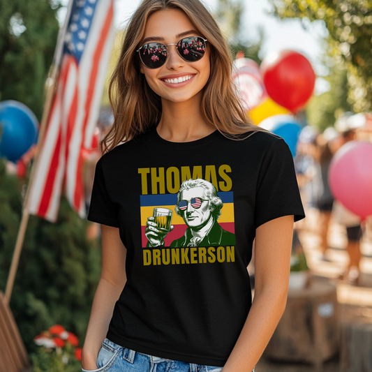 Thomas Drunkerson Jefferson Funny Drinking History Shirt