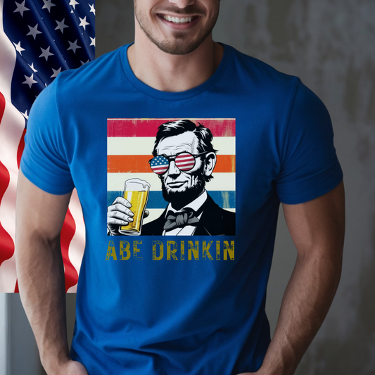Abe Drinkin Lincoln Funny President Beer History T-Shirt