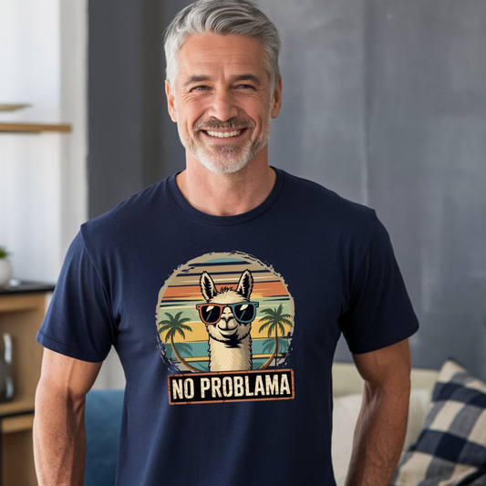 No Problama Funny Llama Pun Problem Solver T-Shirt