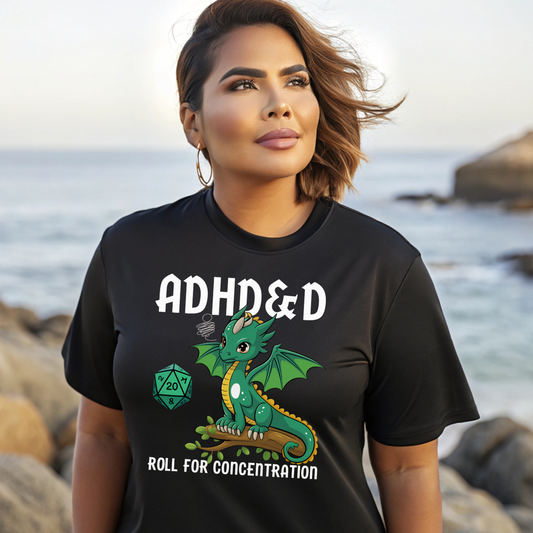 ADHD&D Funny Mental Health D&D Parody T-Shirt