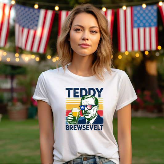 Teddy Brewsevelt Funny President Beer Pun T-Shirt