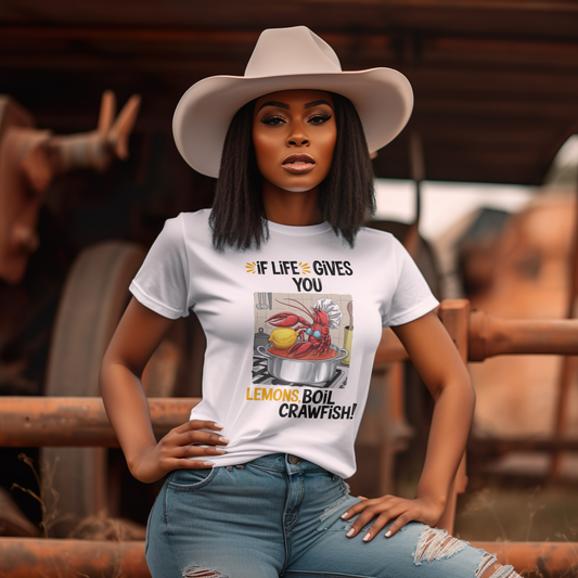 Life Gives You Lemons Boil Crawfish Funny Cajun Louisiana Shirt